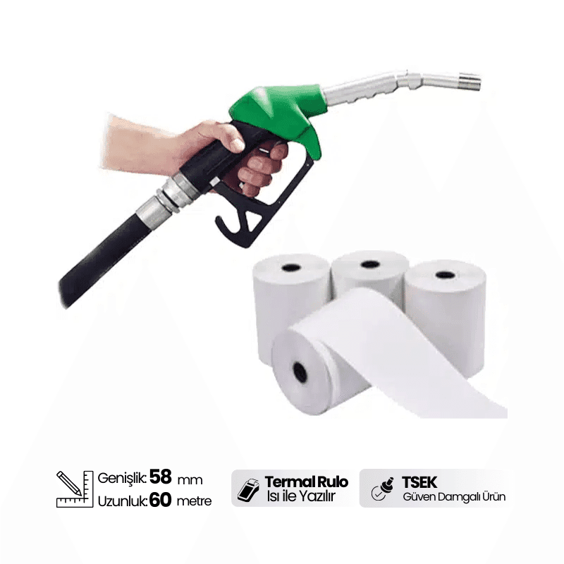 58×60 Termal Akaryakıt Pompa Yazarkasa Rulosu
